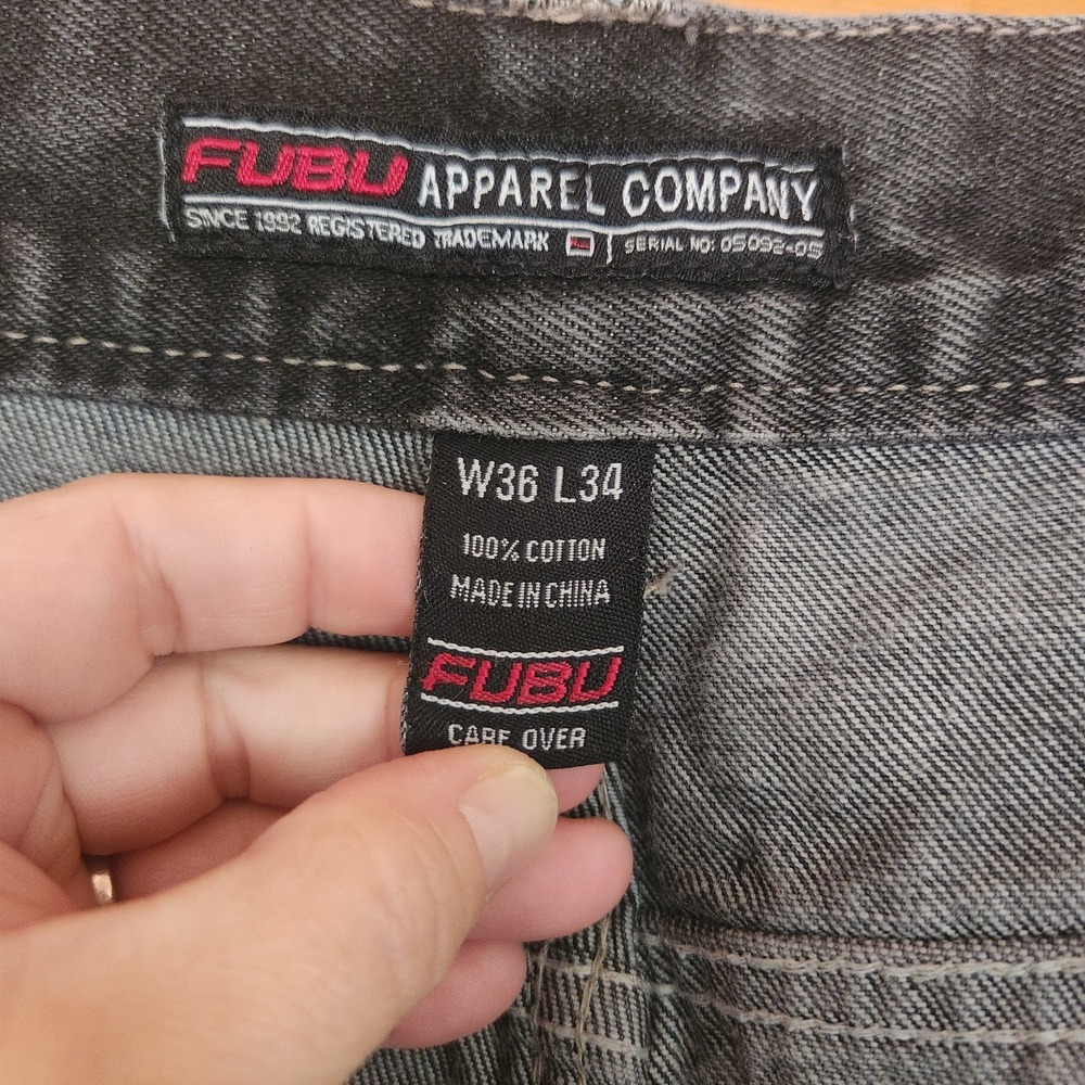 FUBU Jeans Collection Denim Carpenter Streetwear Hip Hop Urban Vintage Sz 36 X32 - Picture 6 of 7